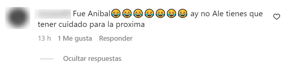 Otra seguidora le dijo en tono de broma que creía que 
<b><a href="https://www.univision.com/famosos/alejandra-espinoza-y-anibal-marrero-dificil-trabajar-junto-esposo-fotos" target="_blank">su marido, Aníbal Marrero</a></b>, había sido quien le ocasionó la lesión. 
<br>