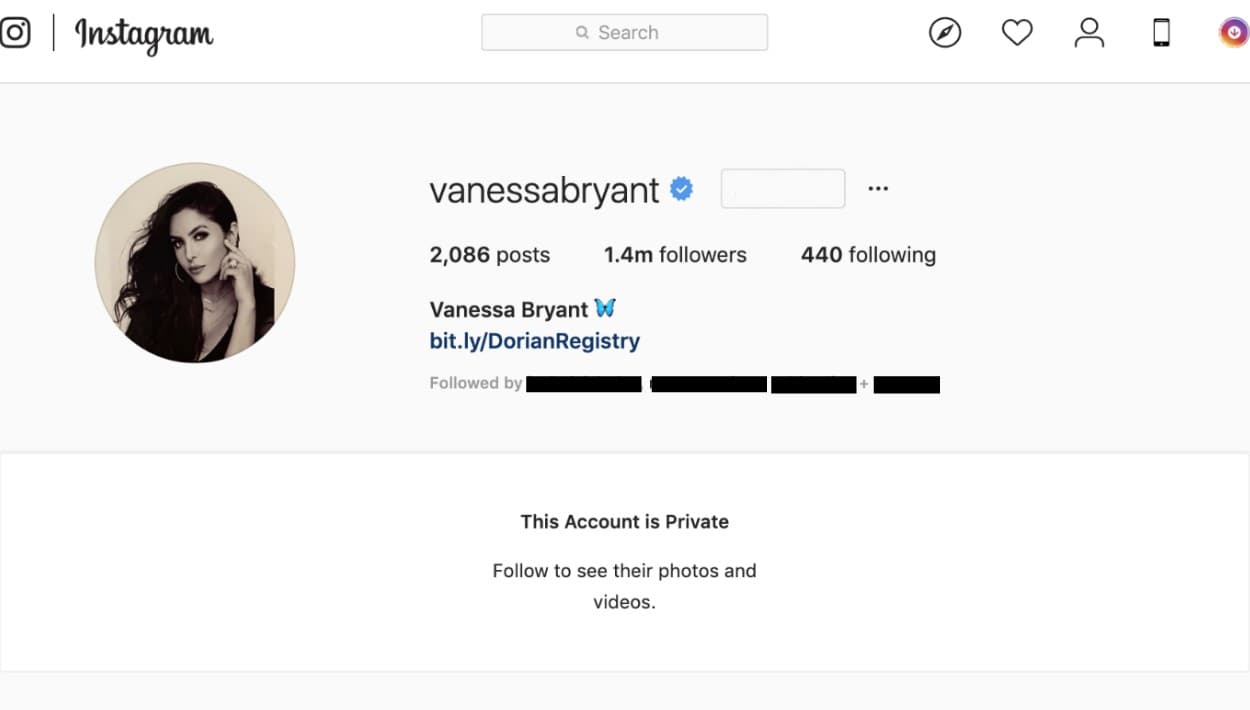 El pasado martes, la viuda de Bryant tomó medidas para proteger a sus otras tres hijas: limitó el acceso 
<b><a href="https://www.instagram.com/vanessabryant/" target="_blank">a su perfil en Instagram</a>.</b> Un día despu´es, volvió a mostrar su página, pero cambiando la foto principal.