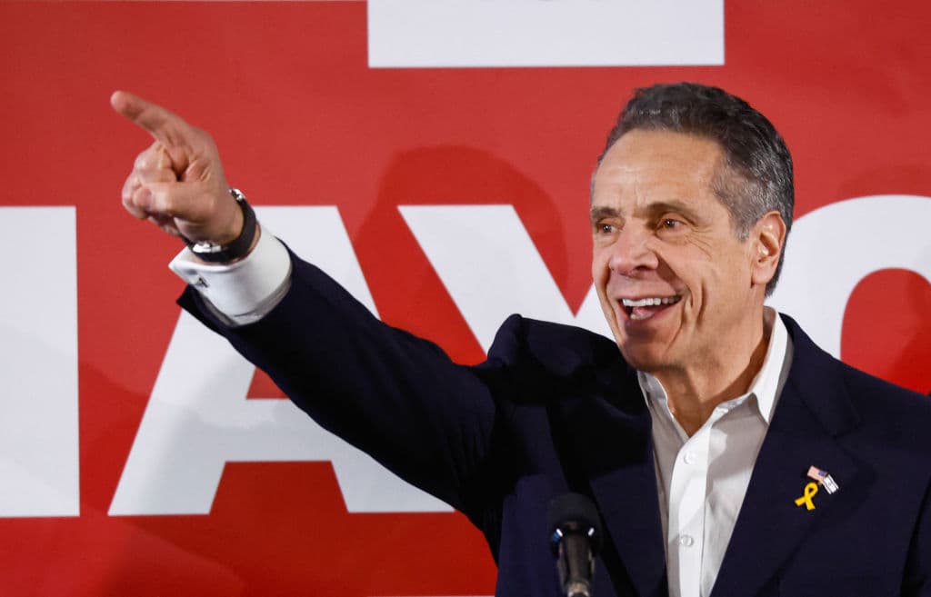 New York City mayoral candidate Andrew Cuomo attends an event at New York City Council of Carpenters in New York on March 2, 2025. Cuomo, the former Democratic governor of New York and a man once thought to have his eye on the presidency, said on March 1 he will run in November to be mayor of New York City. The current mayor of the largest US city, Eric Adams, is embattled -- politically wounded by indictment on corruption charges. Cuomo himself resigned amid scandal in 2021 after 10 years as governor following accusations of sexual harassment. A prosecutor dropped charges against him in January 2022. (Photo by KENA BETANCUR / AFP) (Photo by KENA BETANCUR/AFP via Getty Images)