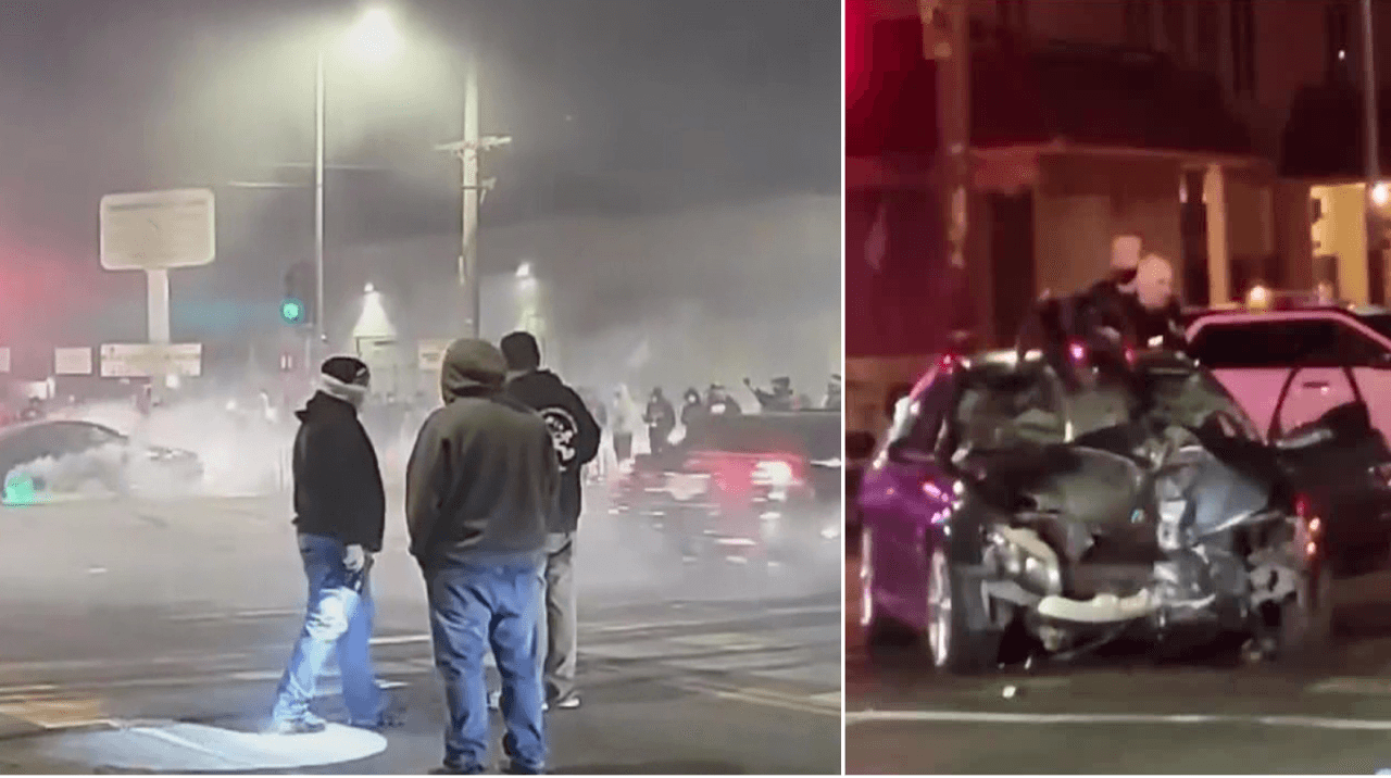 Buscan a conductor que embiste a mujer durante carrera ilegal en las calles de Los Ángeles 