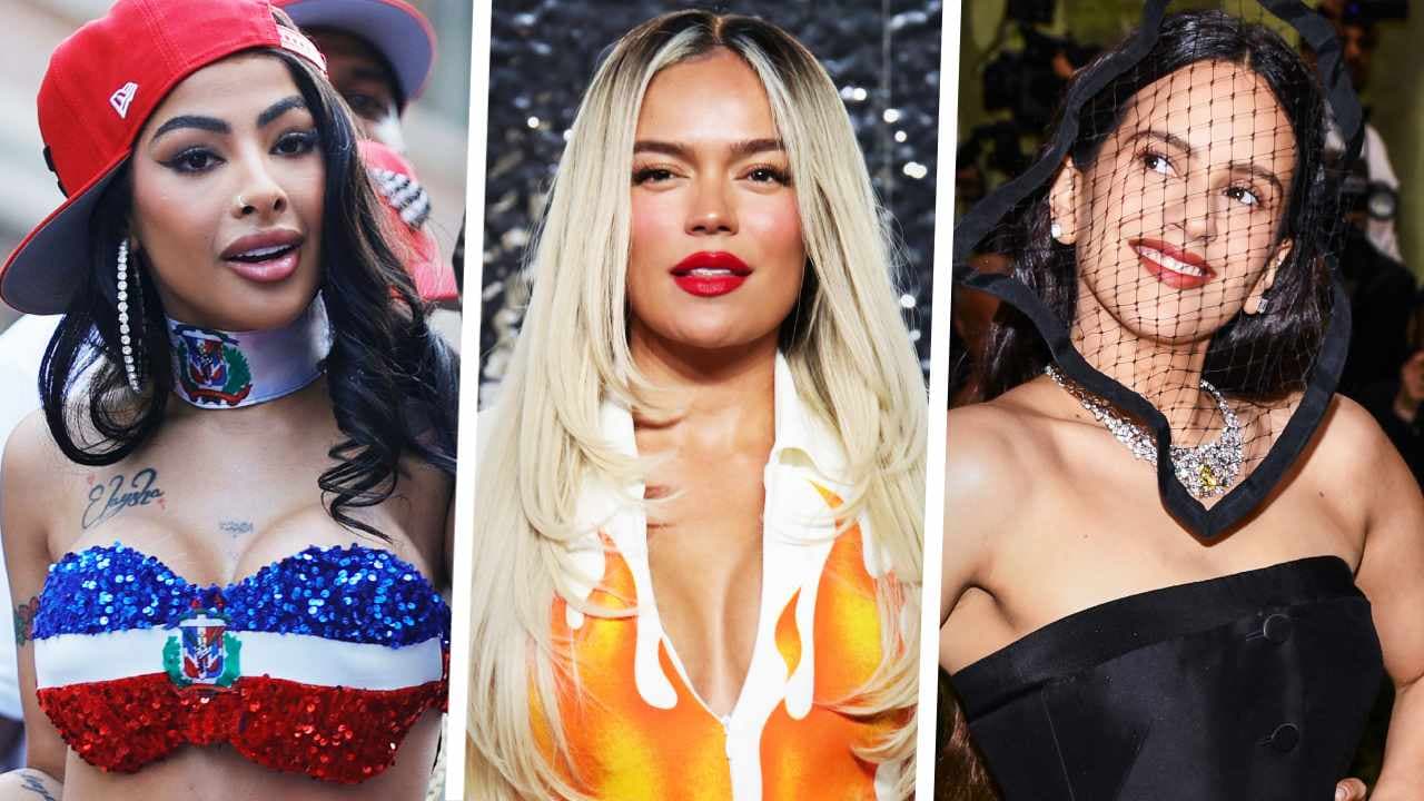 Karol G, Rosalía, Yailin y otras famosas que se atrevieron a brillar con el color de moda