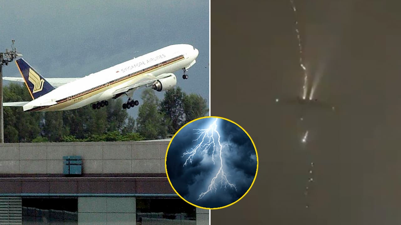 Avión es impactado por un rayo en pleno despegue: el video impactó a Internet 