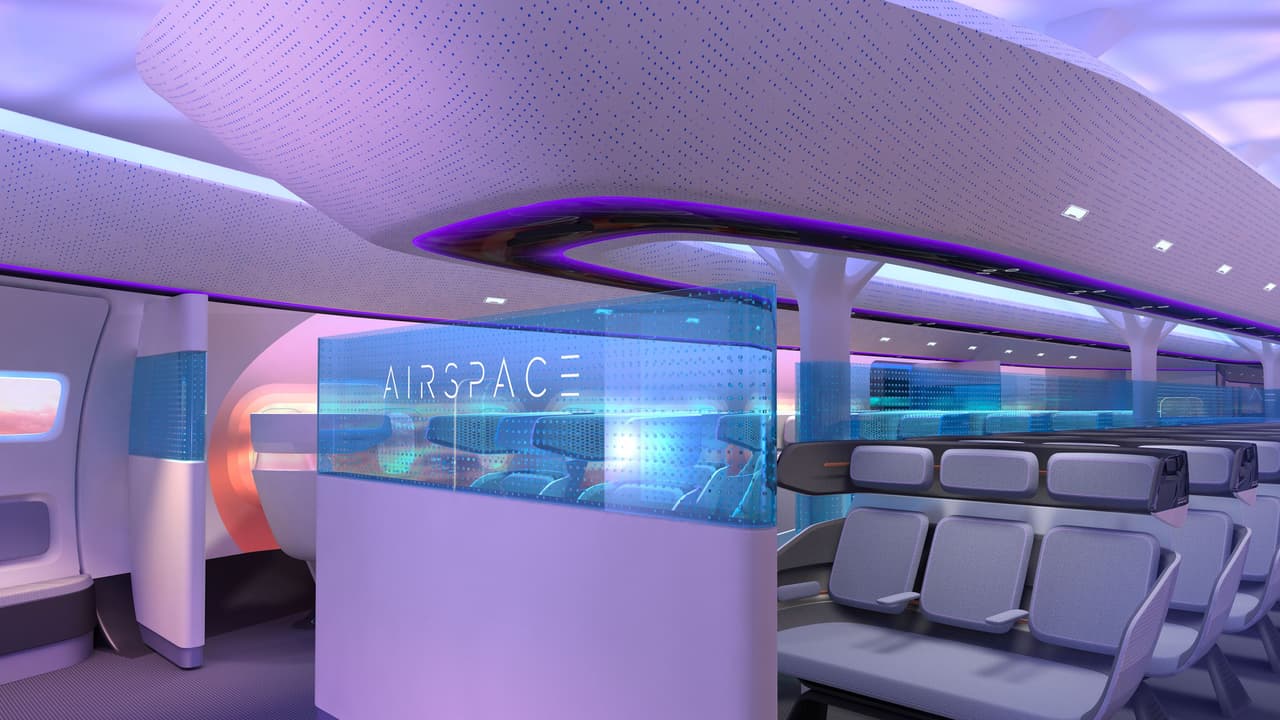 La cabina integrada con las alas ofrece un espacio mucho más ancho a los pasajeros, lo que cambiará la distribución de los asientos y el diseño del interior de las aeronaves.