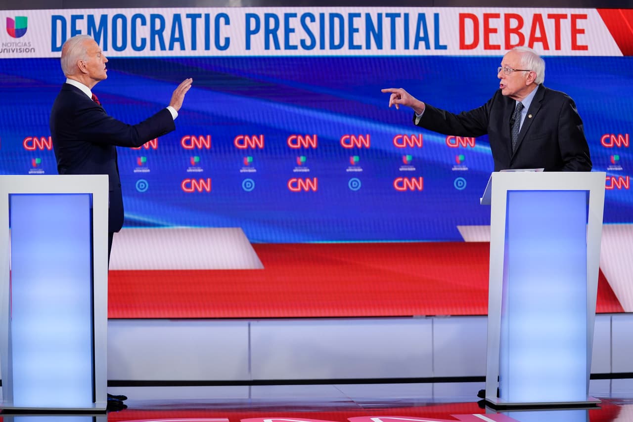 Coronavirus, inmigración y una mujer para vicepresidenta: claves del primer debate "real" entre Biden y Sanders
