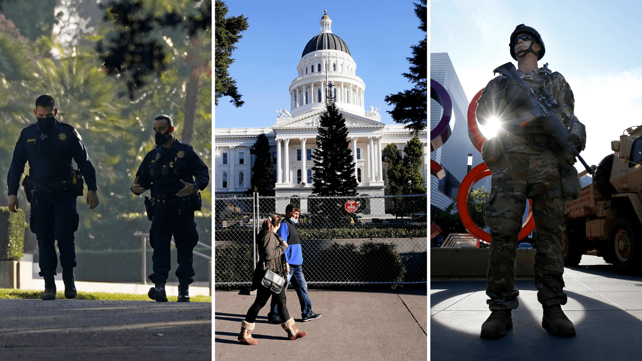 El jueves, el gobernador de California
<b> Gavin Newsom</b> declaró que 1,000 elementos de la
<b> Guardia Nacional</b> estarían dispuestos para proteger el 
<b>Capitolio de Sacramento</b> e infraestructura crítica.
<br>