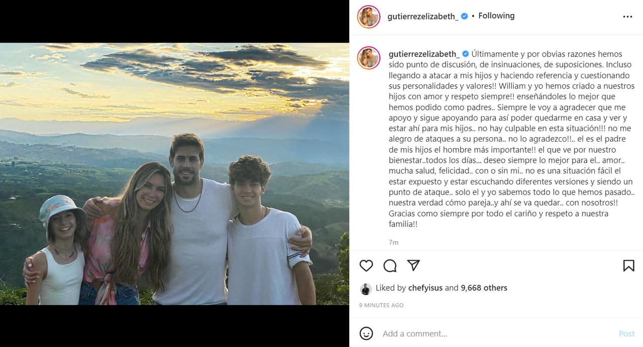 En una carta que publicó en Instagram, la artista de origen mexicano dejó en claro que ella y Levy se siguen apoyando por el bien de sus dos únicos hijos: 
<b><a href="https://www.univision.com/famosos/hijo-elizabeth-gutierrez-novia-mensaje-fotos" target="_blank">Christopher (15 años) y Kailey (12). </a></b>
<br>