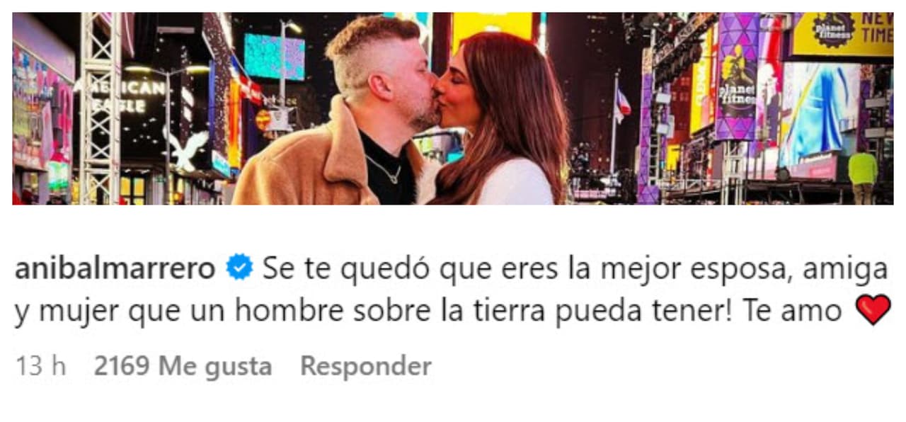 El mensaje tuvo una ola de reacciones y destacó la de 
<b><a href="https://www.univision.com/famosos/asi-celebro-ale-espinoza-su-cumpleanos-matteo-y-anibal-compitieron-por-su-amor-video" target="_blank">su marido Aníbal Marrero</a></b>, con quien está casada desde 2011: "¡Se te quedó que eres la mejor esposa, amiga y mujer que un hombre sobre la Tierra pueda tener! Te amo", le escribió. 
<br>