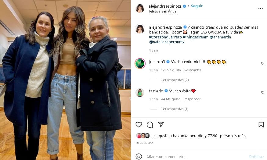 Alejandra Espinoza junto a Natalia Esperon y Ana Martin.