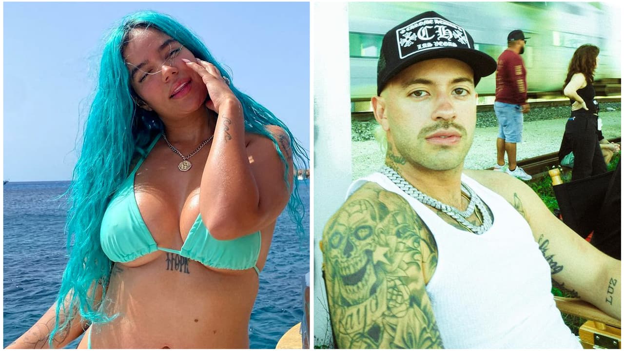 Cachan a Karol G con su supuesto nuevo novio Feid y huyen cubiertos por un mantel