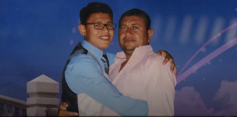 Lesther Aleman, 20, seen here with his father. (Photo courtesy of his family)