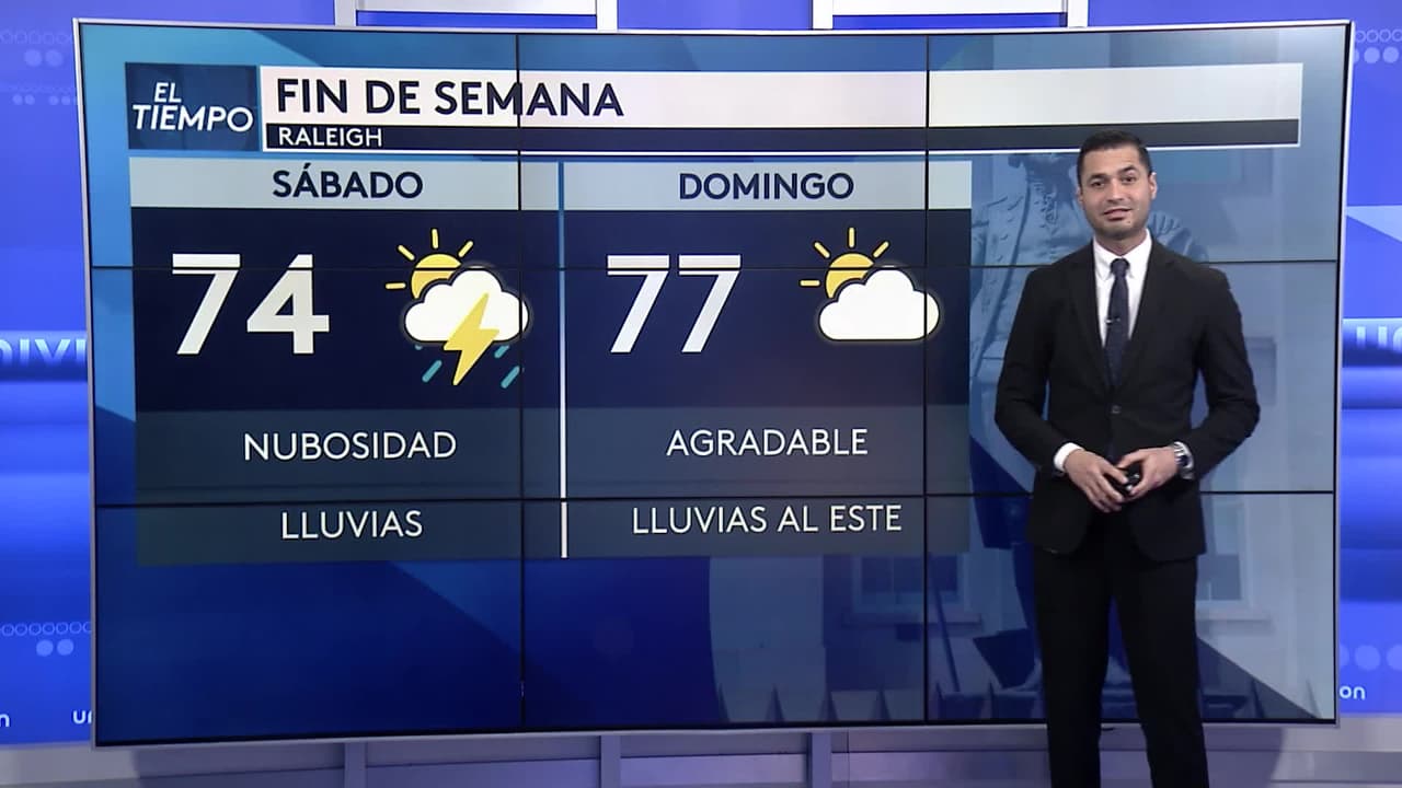 El meteorólogo Anthony Ortiz pronostica que seguirán las lluvias este fin de semana en Carolina del Norte. Las precipitaciones se intensificarán el domingo hacia la zona costera.