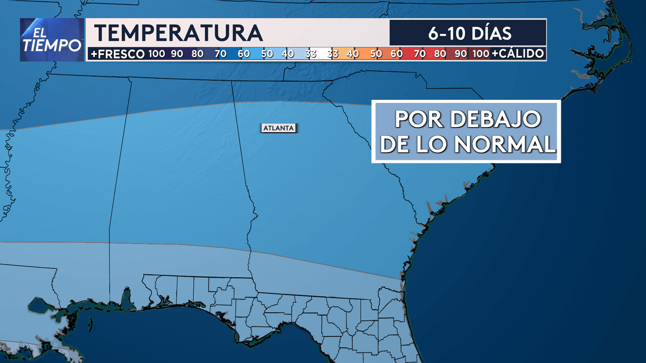 Las temperaturas descenderán entre 9 y 20 grados por debajo del promedio para esta época del año en Atlanta.