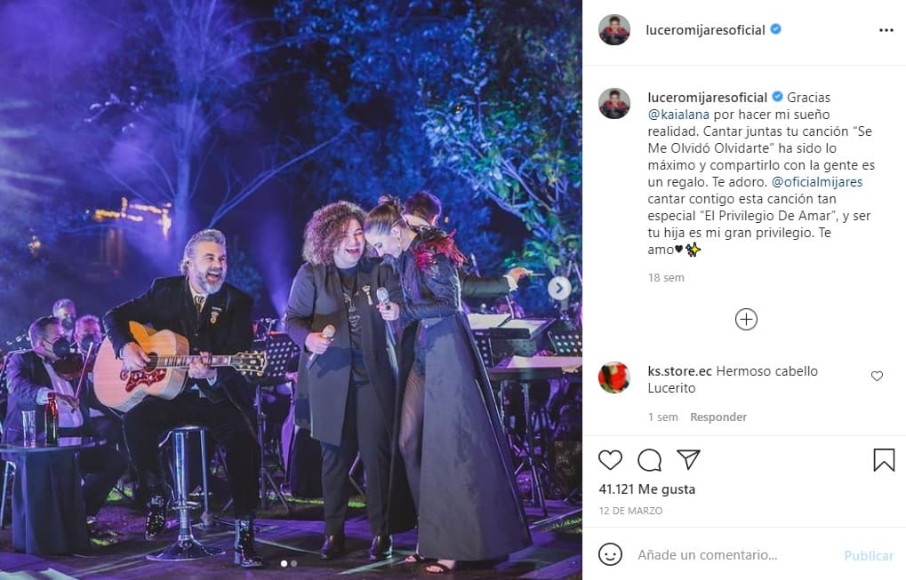 En diciembre de 2020, la jovencita, de 16 años, se presentó en el concierto de su padre, Mijares Sinfónico, en el que ambos interpretaron temas del repertorio del intérprete, entre ellos 'El privilegio de amar'.
