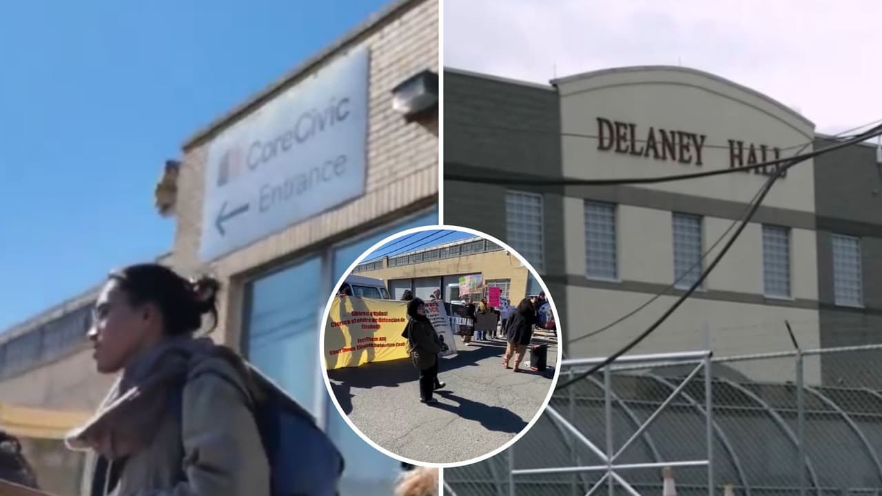 Decenas de manifestantes se reunieron esta semana para 
<b>protestar en contra de la apertura de un centro de detención de inmigrantes en Newark, Nueva Jersey.</b> 
<br>
<br>“Él prefiere estar deportado antes que estar aquí”, menciona la pareja de uno de los detenidos por ICE que permanece en el centro. Según activistas, los arrestados no tienen buenas condiciones, pues no les dan acceso a buena alimentación o medicinas.