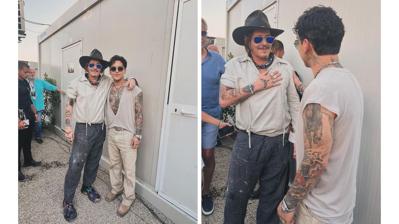 Nodal con Johnny Depp.