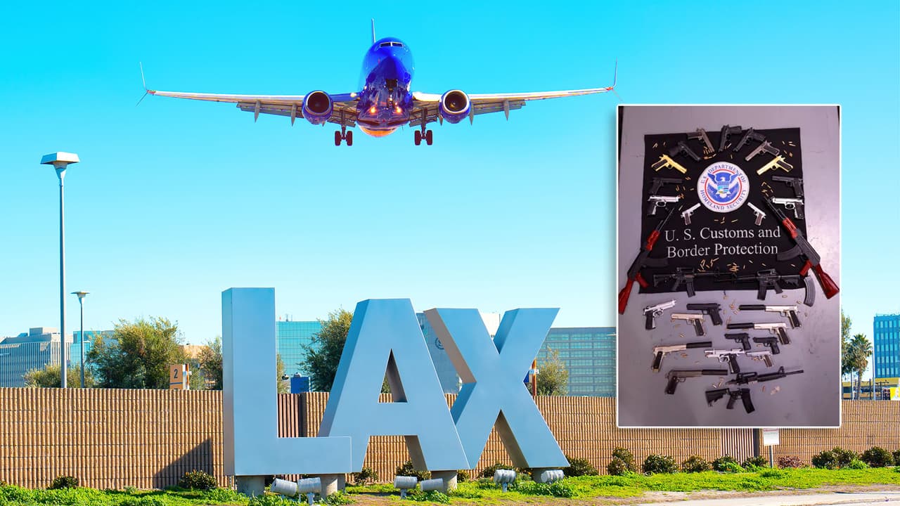 Decomisan más de 1,000 réplicas de armas de fuego en el Aeropuerto Internacional de Los Ángeles
