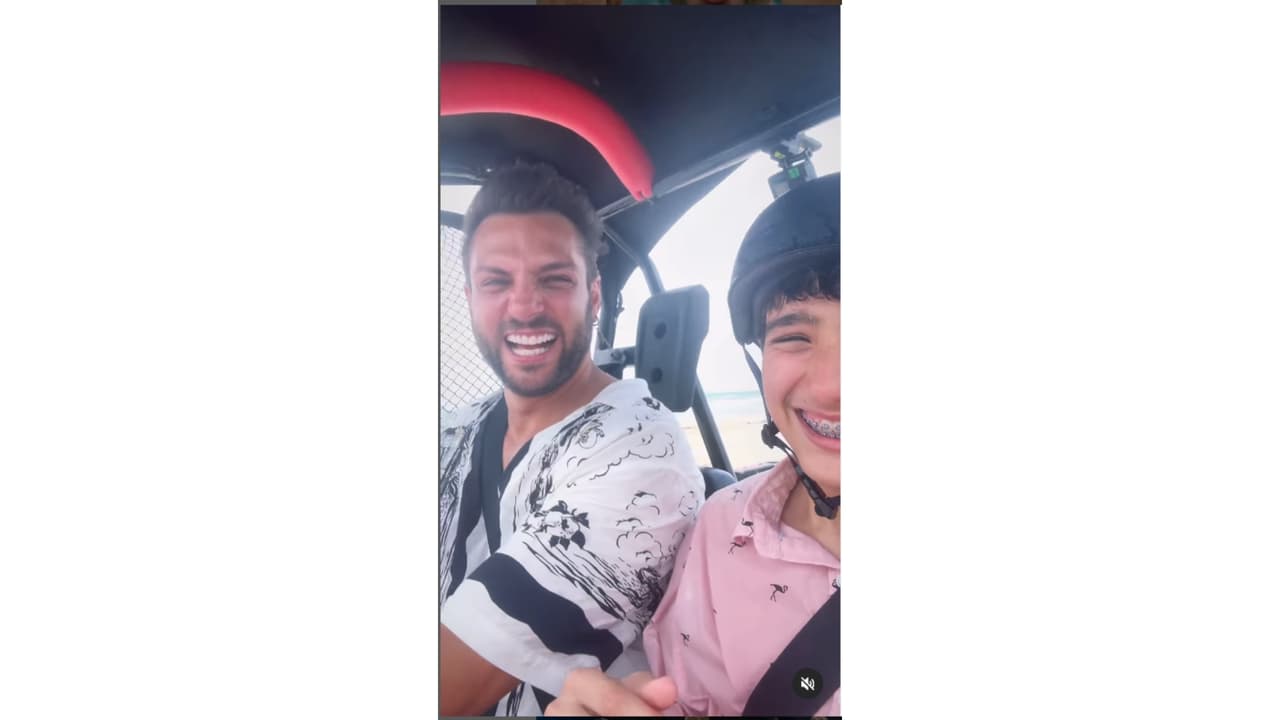 Nicola Porcella con su hijo Adriano