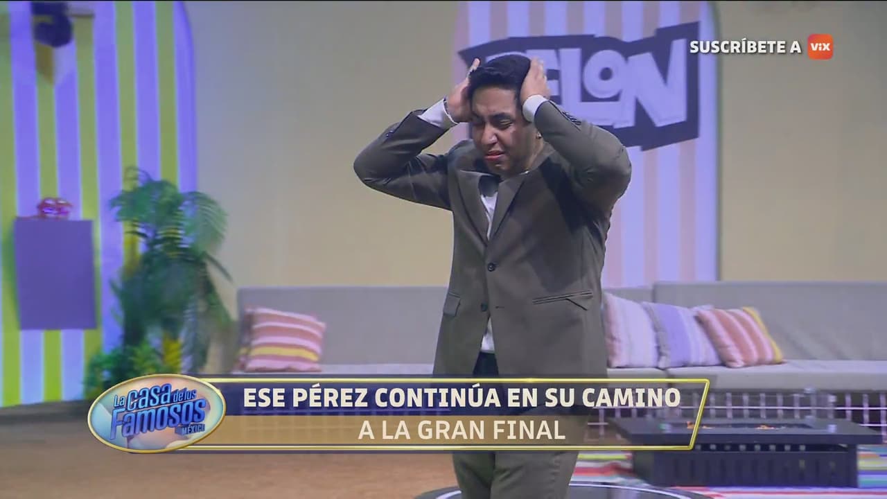 Ese Pérez rompe en llanto al ser el primer finalista en regresar a La Casa de Los Famosos México y sobrevivir una noche más