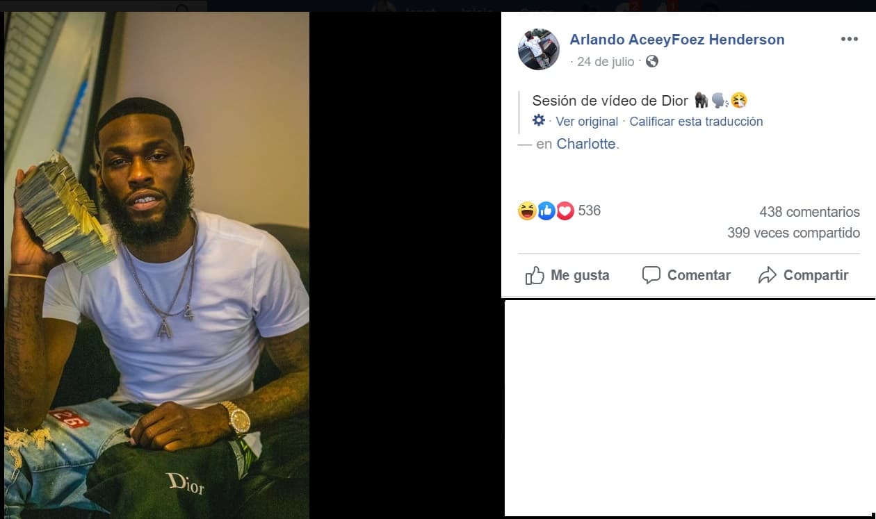Captura de pantalla de una de las imágenes que Arlando M. Henderson publicaba en sus redes sociales.