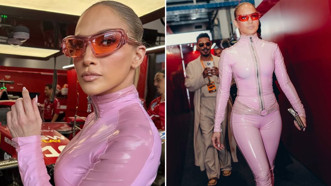 ¡Cómo una Barbie! JLo se roba las miradas en la Fórmula 1 con espectacular atuendo rosa