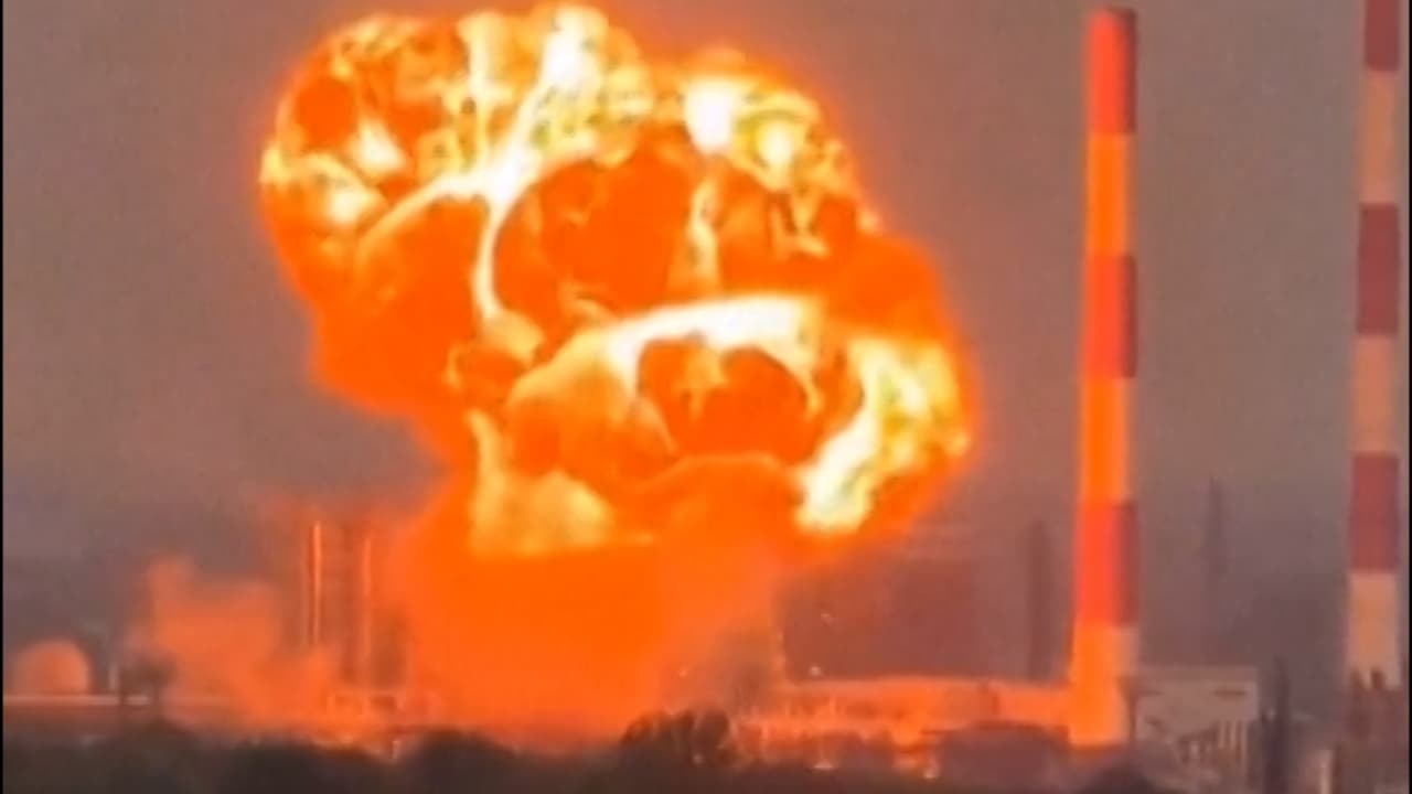 Las imágenes del ataque de Ucrania a una refinería rusa, en respuesta a los bombardeos del Kremlin