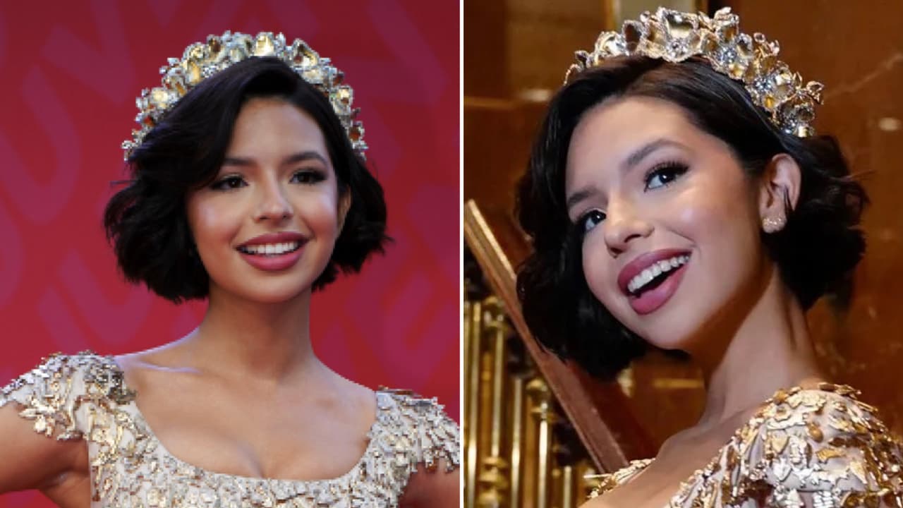 Ángela Aguilar deslumbra con vestido hecho con más de 2 mil 'milagritos mexicanos' en los Premios Juventud