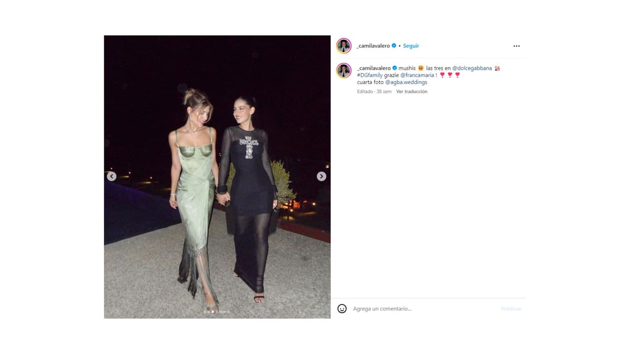 Camila acompañó a Michelle Salas en su boda.