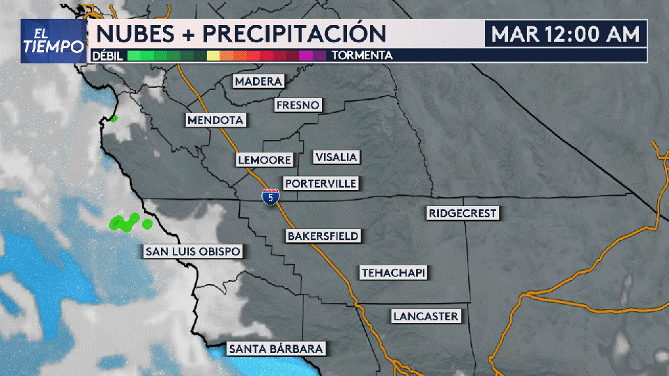 <b>Así estarán las nubes y precipitaciones en las próximas horas</b>.