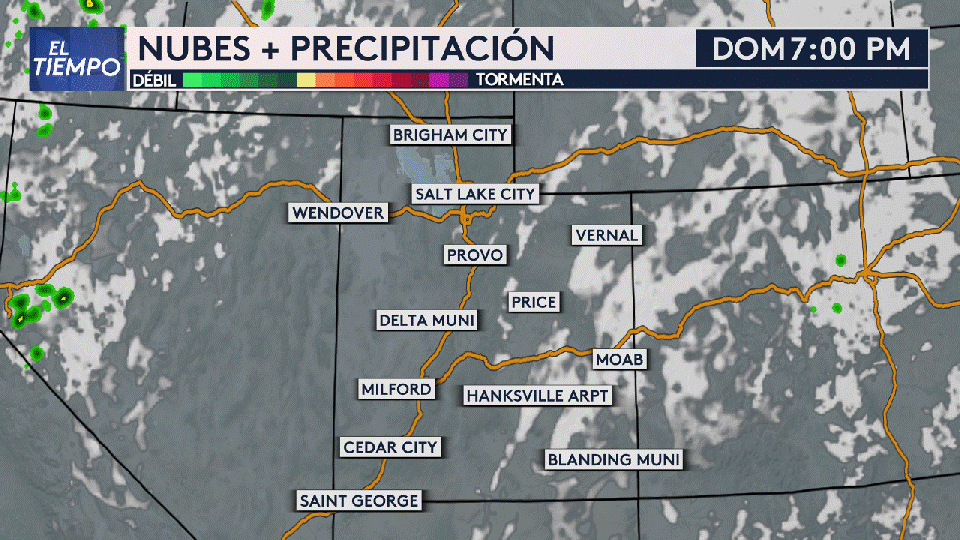 <b>Así estarán las nubes y precipitaciones en las próximas horas</b>.